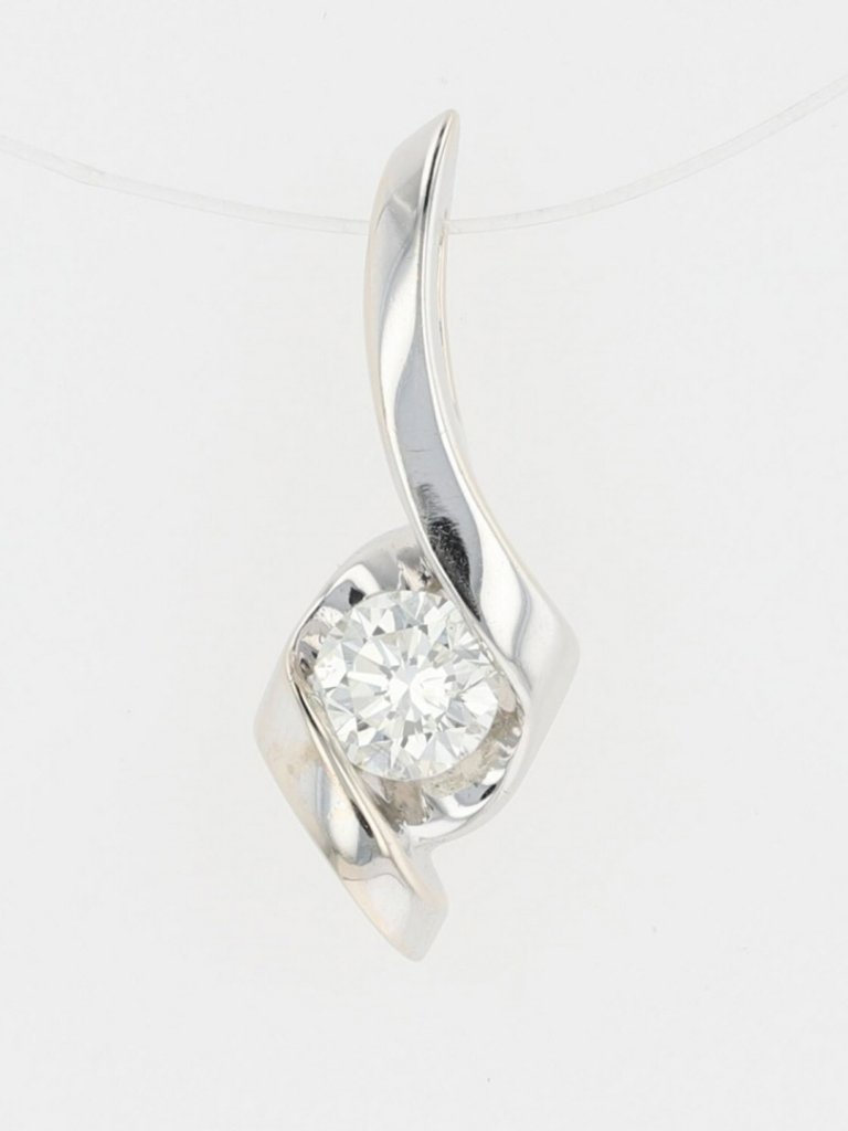 Sirena 14 Ct Diamond Solitaire Pendant 14k White Gold